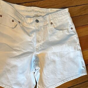 American Eagle Cream Denim Shorts